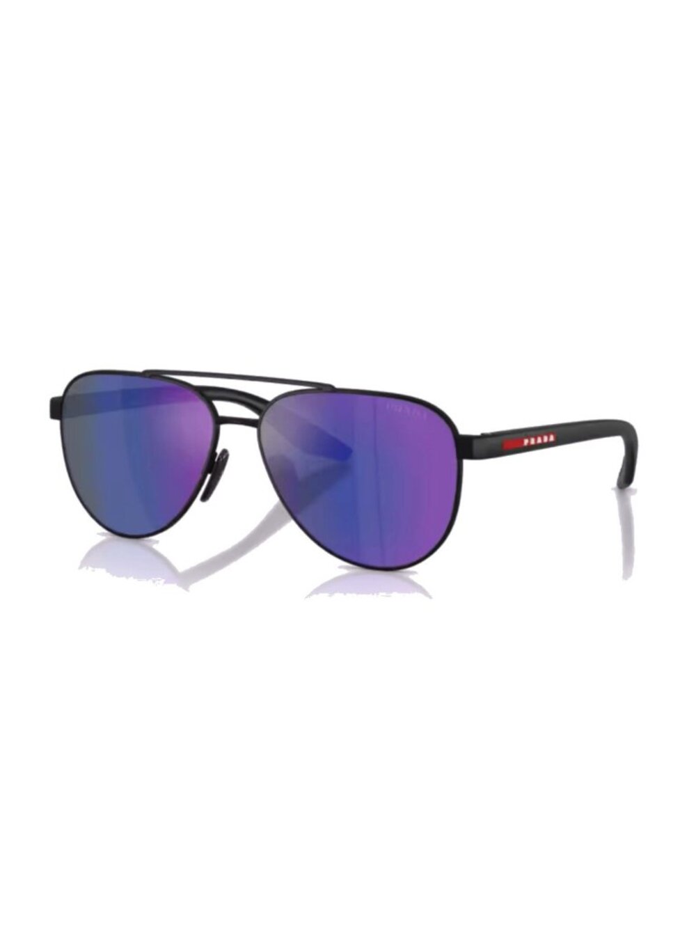 PRADA LINEA ROSSA PS A52S DG005U Black Rubber Blue Mirror Violet Men's 58 mm Sun